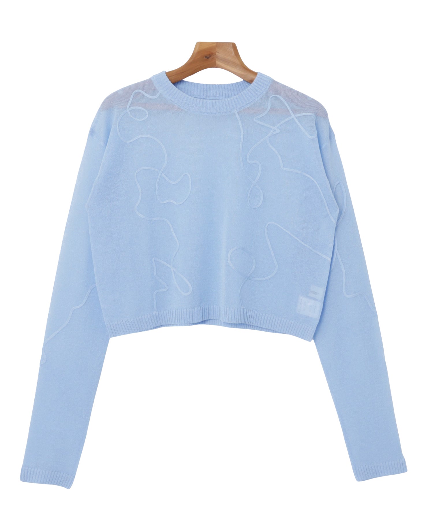 and Me andme nuance wave embroidered sheer knit top