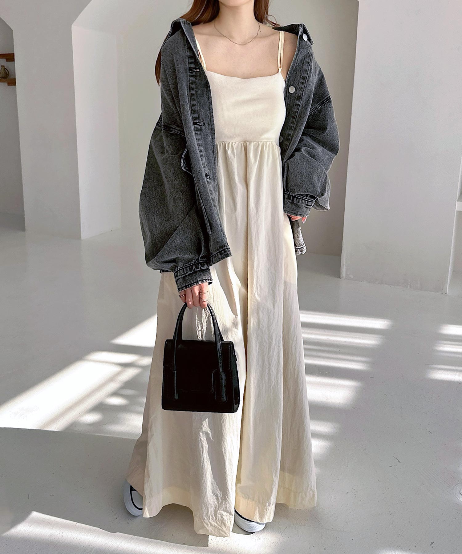 and Me Oversized Mid-Length Denim Jacket and Me Oversized Mid-Length Denim Jacket