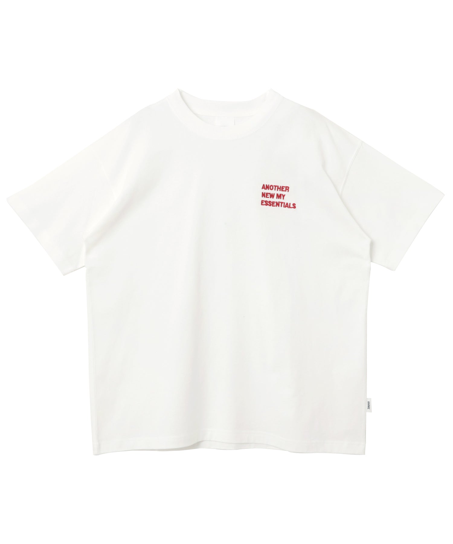 アンドミー andme ANME エンブロイダリー ロゴ 半袖 Tシャツ （オフホワイト×レッド） オフホワイト×レッド