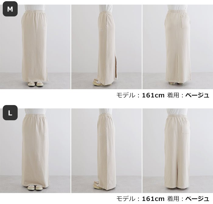 アンドミー andme ピグメント加工 ANME エンブロイダリー ロゴ スウェット タイト スカート （ネイビー） ネイビー