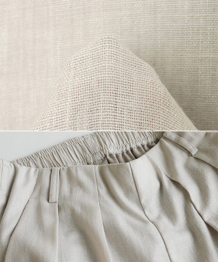 アンドミー andme リネンライク イージー ワイド パンツ （ブラック） ブラック