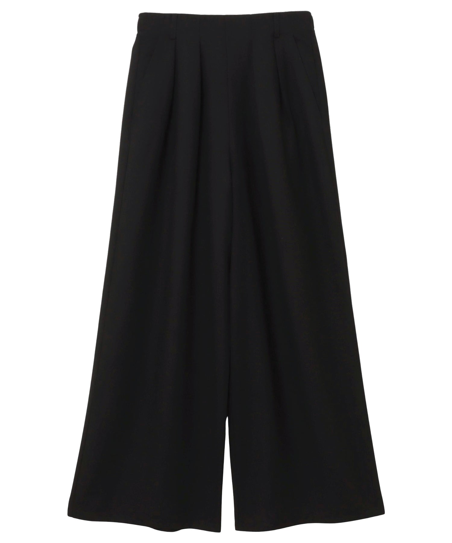 アンドミー andme リネンライク イージー ワイド パンツ （ブラック） ブラック