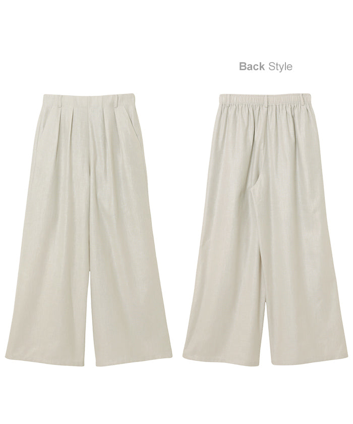 アンドミー andme リネンライク イージー ワイド パンツ （ブラック） ブラック