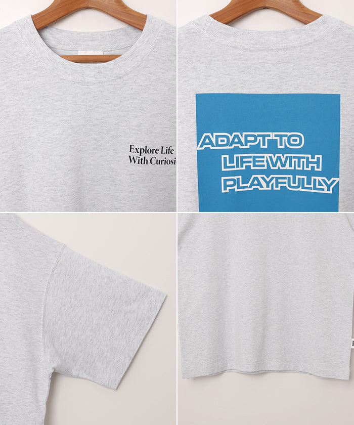 アンドミー andme 企業 ロゴ プリント 半袖 Tシャツ （オートミール杢） オートミール杢