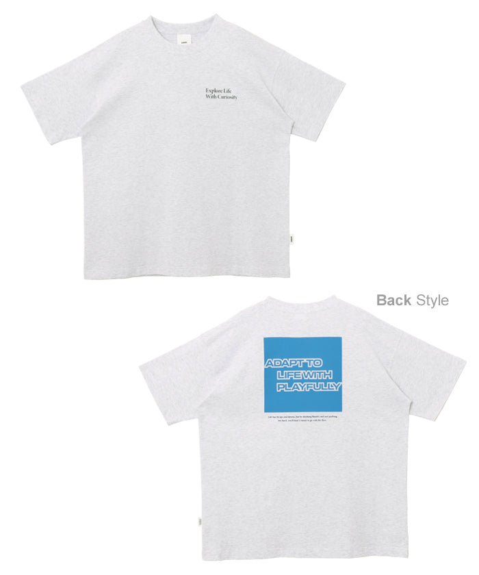 アンドミー andme 企業 ロゴ プリント 半袖 Tシャツ （オートミール杢） オートミール杢