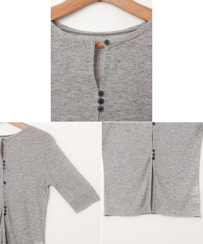 アンドミー andme テレコリブ シアー 半袖 トップス （オフホワイト） オフホワイト