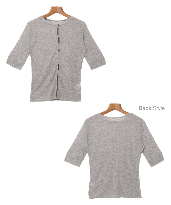 アンドミー andme テレコリブ シアー 半袖 トップス （オフホワイト） オフホワイト