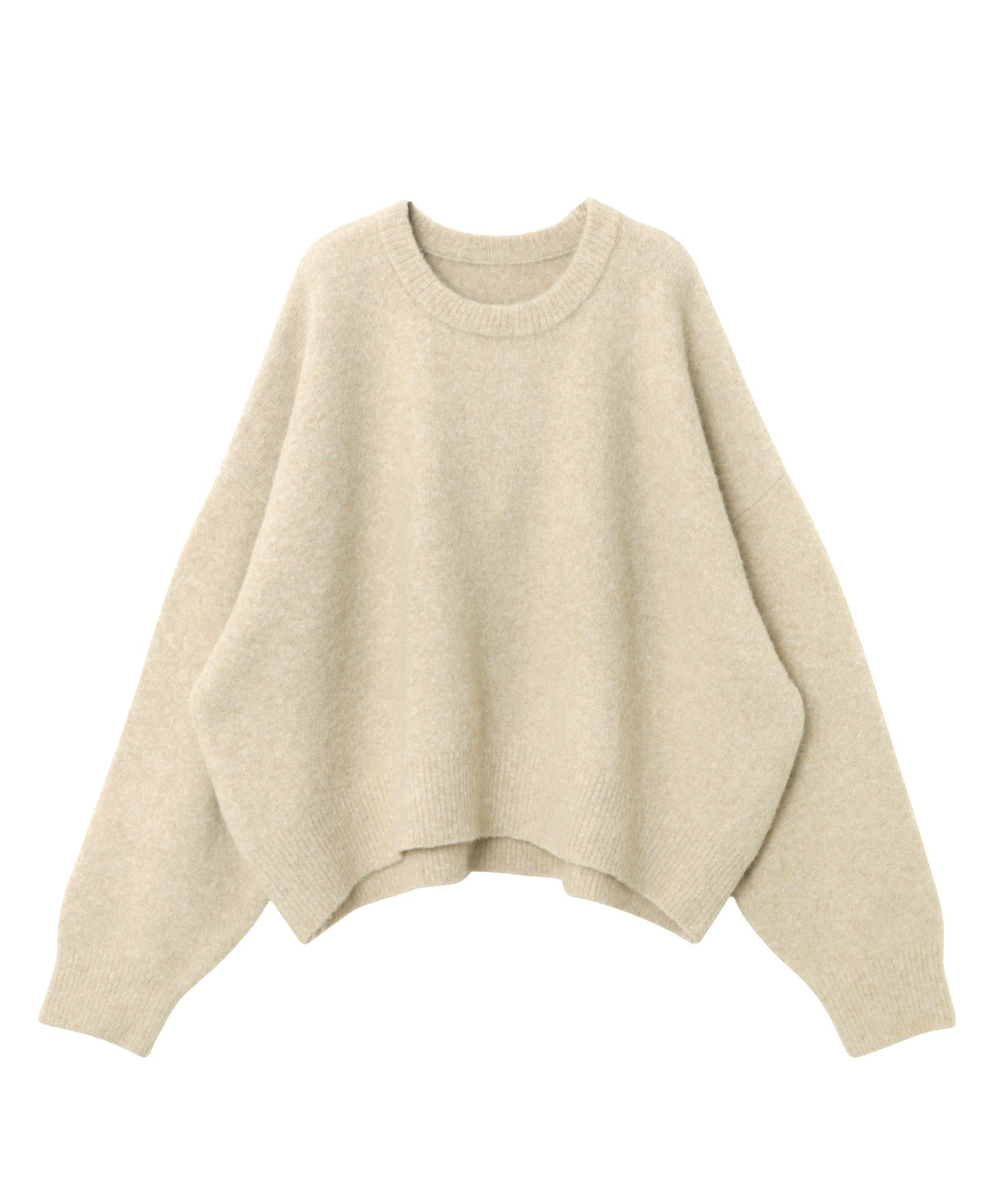 アンドミー andme ボリューム袖 クルーネック ニット トップス （ベージュ） ベージュ