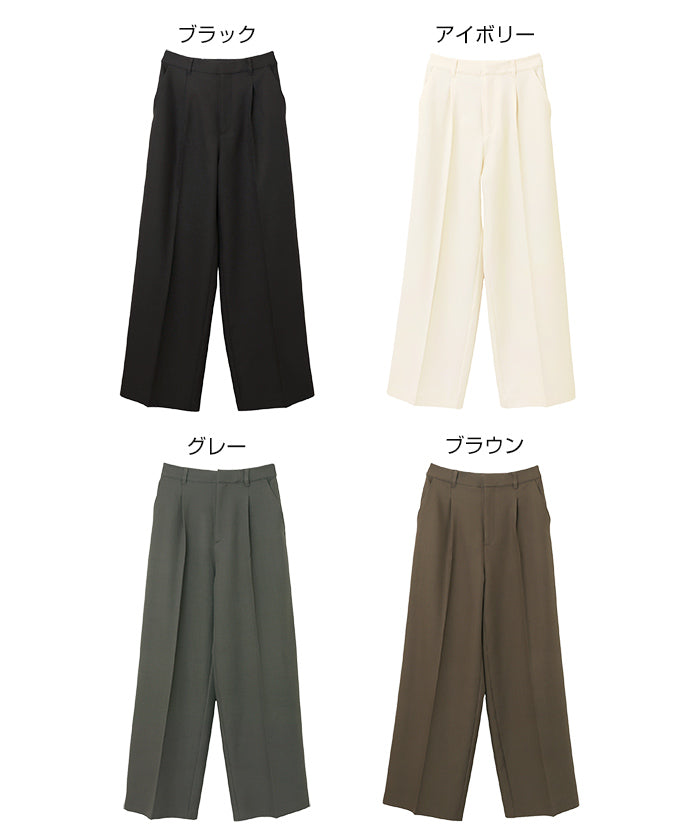 アンドミー andme タック ワイド ロング パンツ （ブラウン） ブラウン