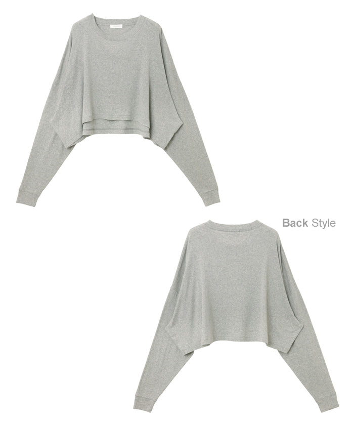 アンドミー andme ソフトフライス 長袖 Tシャツ 《ショート丈 》 （チョコレートブラウン） チョコレートブラウン
