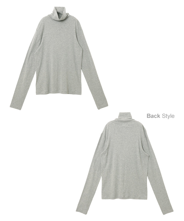 アンドミー andme ソフトフライス 長袖 Tシャツ《タートルネック 》 （チョコレートブラウン） チョコレートブラウン
