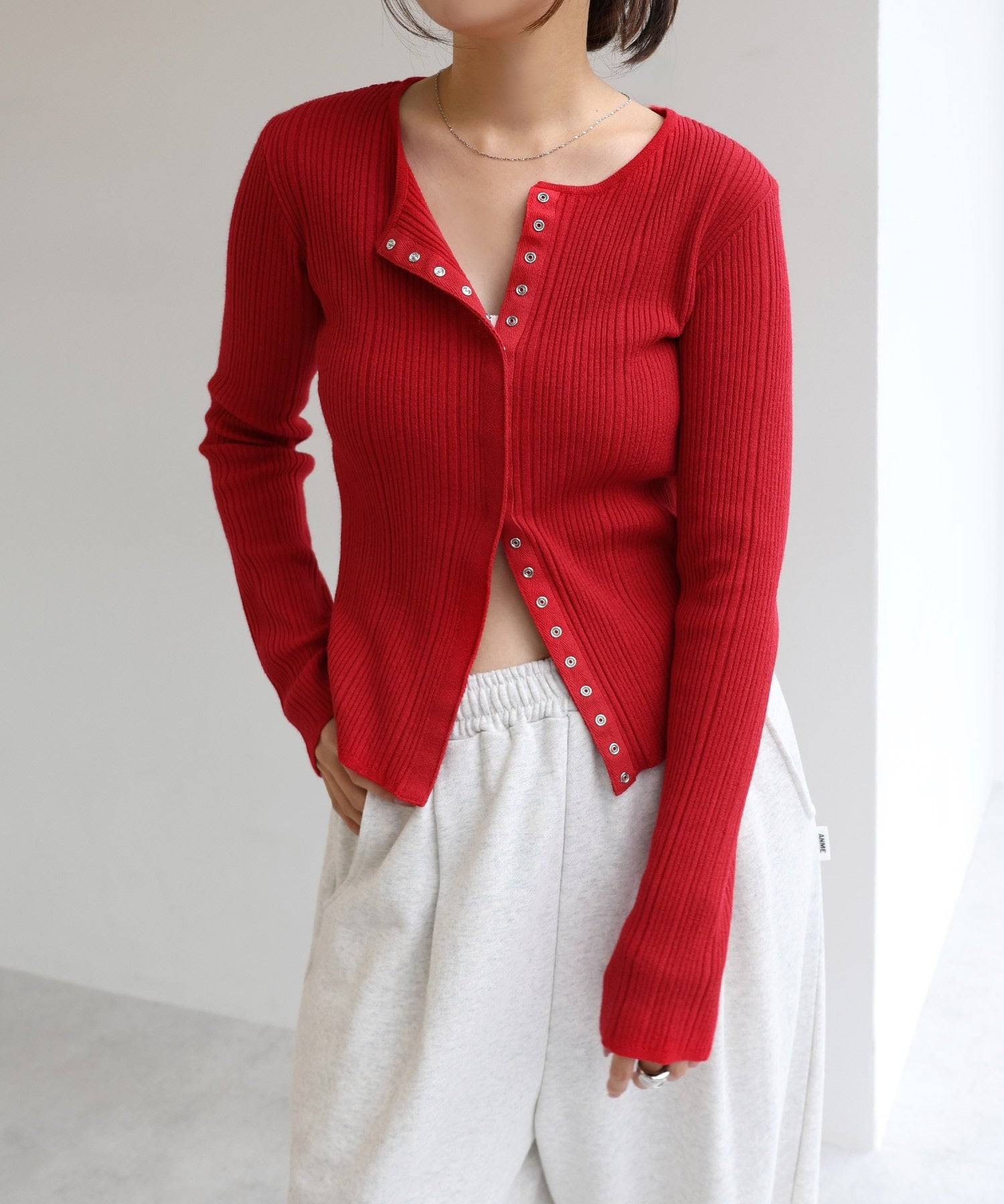 Random Ribbed Knit Cardigan ecru Random Ribbed Knit Cardigan