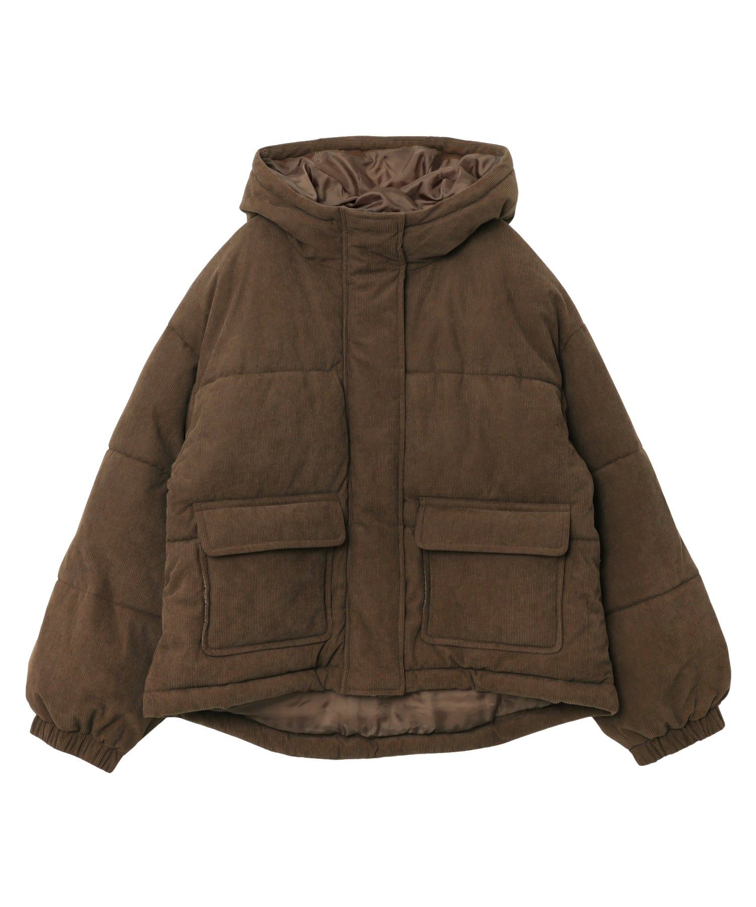 アンドミー andme 細コーデュロイ 中綿 ダウン ジャケット （ブラウン） ブラウン