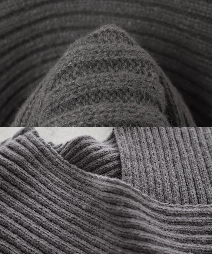 アンドミー andme クロスデザイン 2way リブ ニット トップス （グレージュ） グレージュ