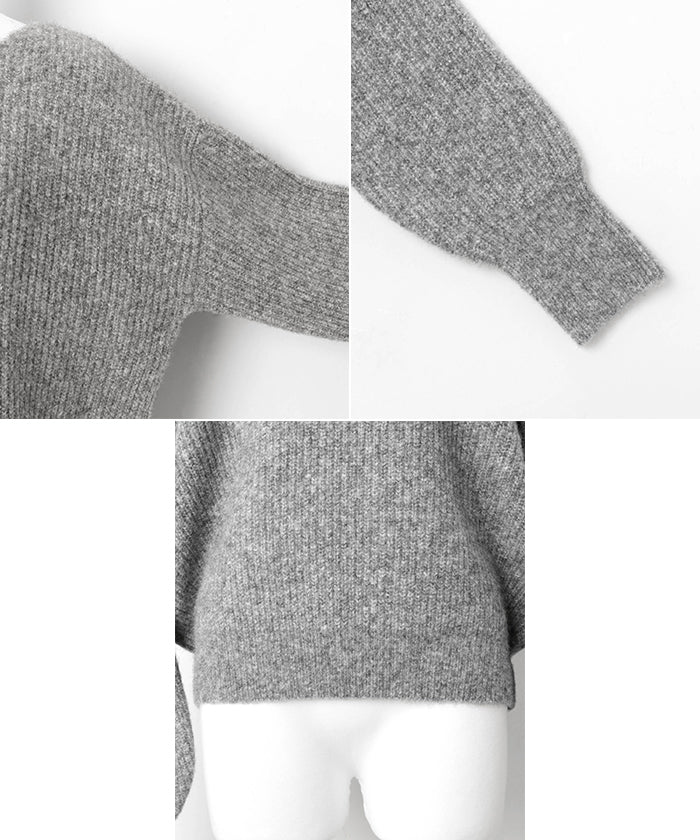 アンドミー andme 同色 マフラー付き ニット トップス （ブラック） ブラック