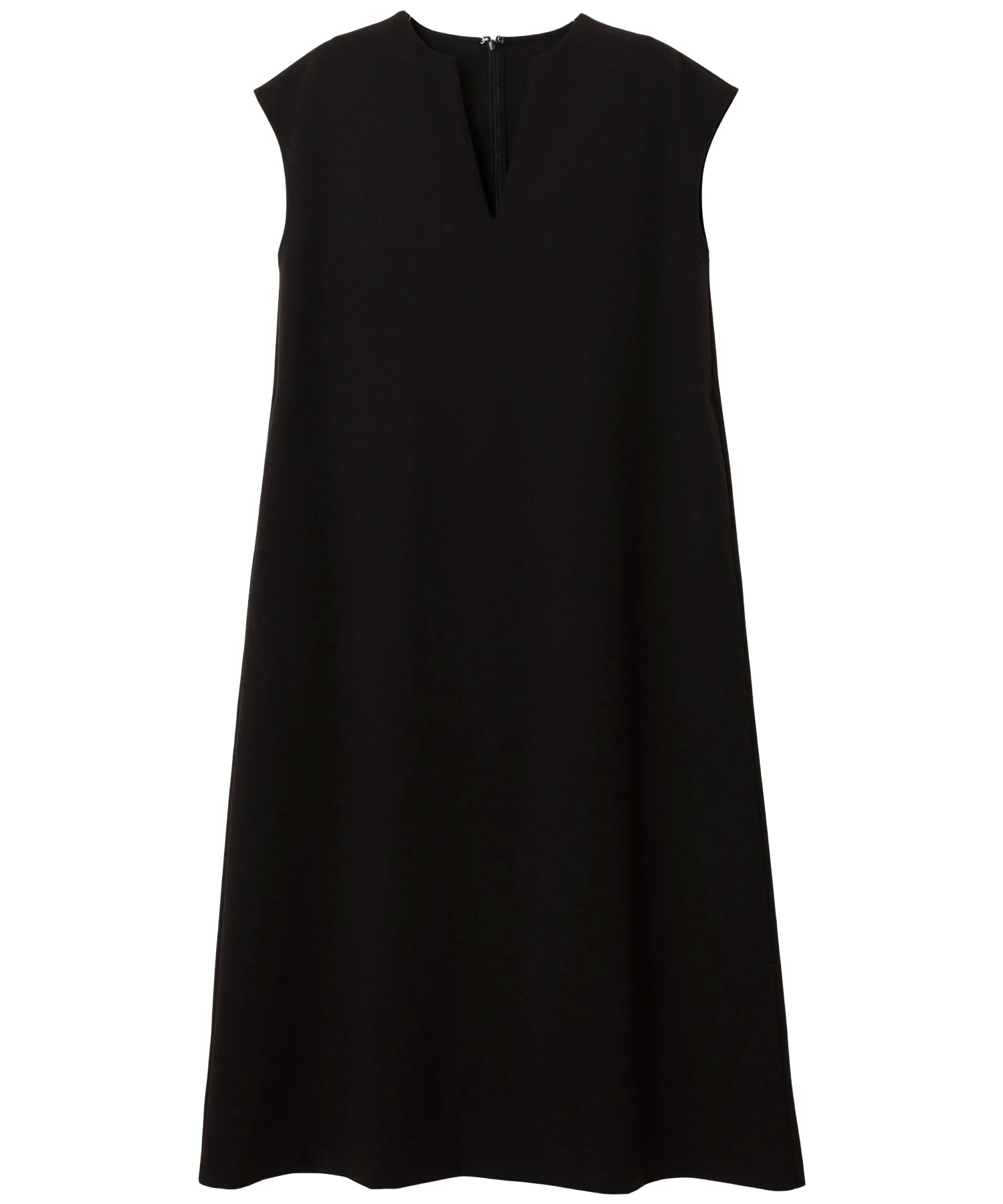 アンドミー andme ウール混 Vネック ロング ワンピース （ブラック） ブラック