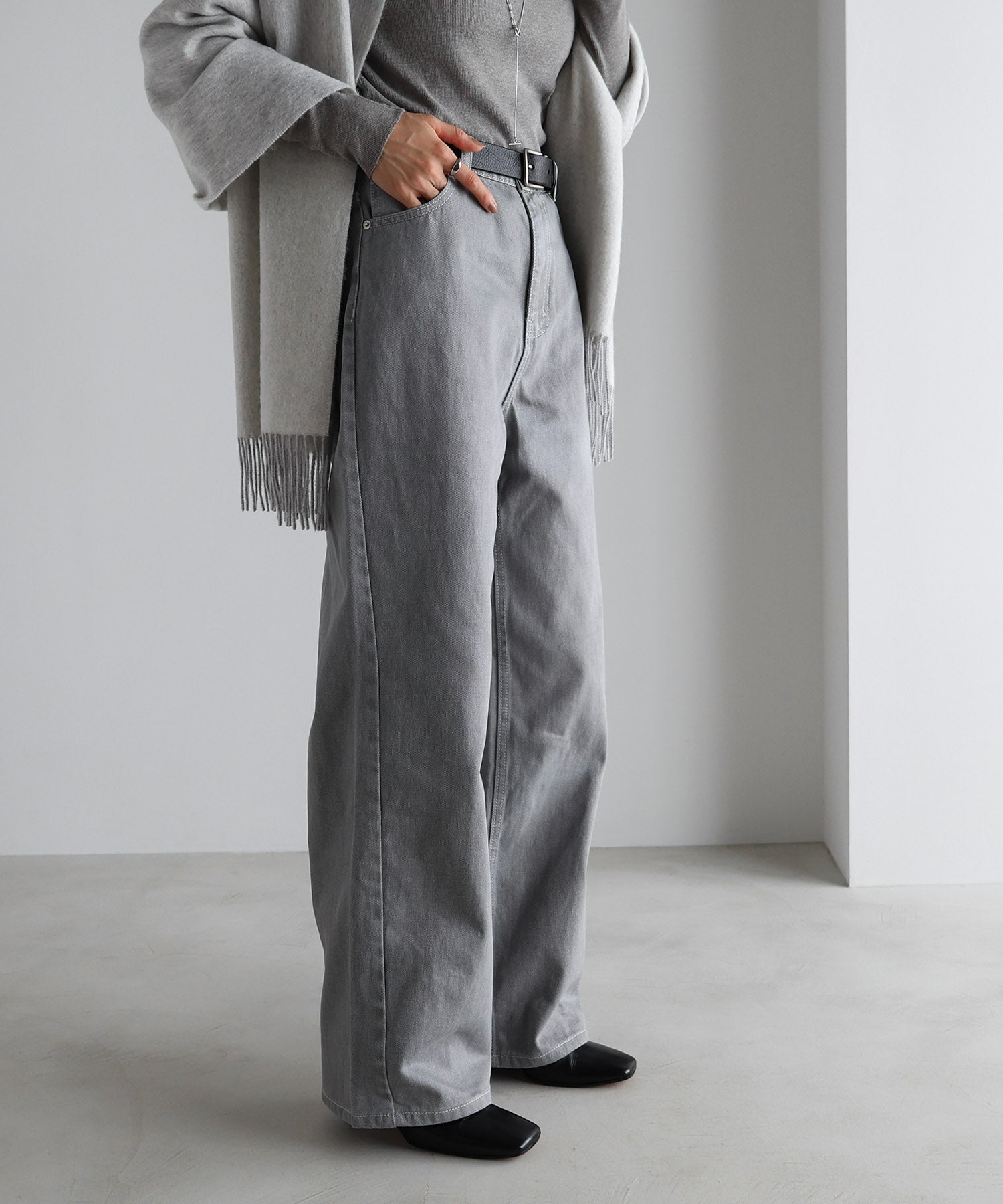 アンドミー andme ツイル カーブ パンツ【4サイズ展開 S/M/L/XL】evernavy エバーネイビー （アイスグレー） アイスグレー