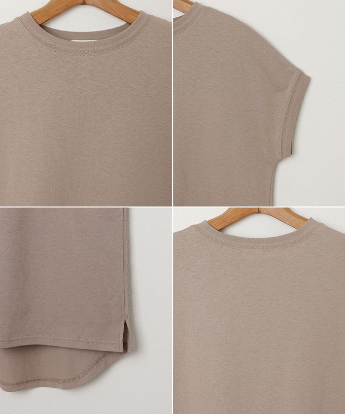 アンドミー andme USAコットン汗染み防止フレンチスリーブTシャツ （ブラック） ブラック