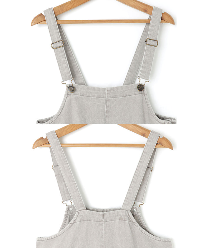andme Cotton Twill Double Pocket Wide Overalls All-in-one