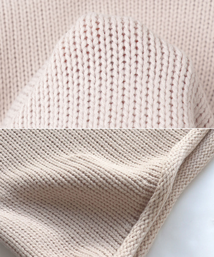 andme Acrylic Jersey Knit Long Sleeve Knit Top