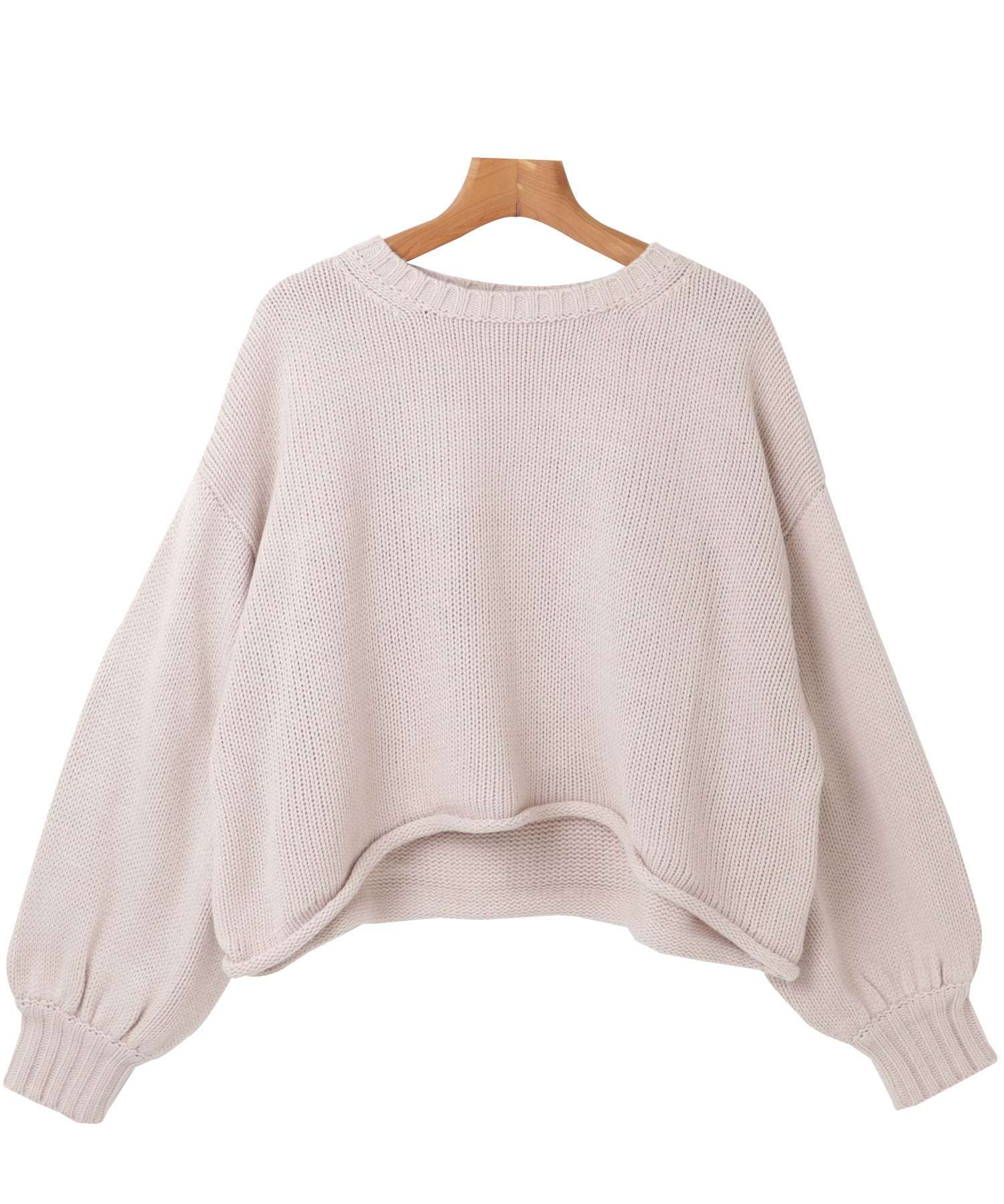 andme Acrylic Jersey Knit Long Sleeve Knit Top