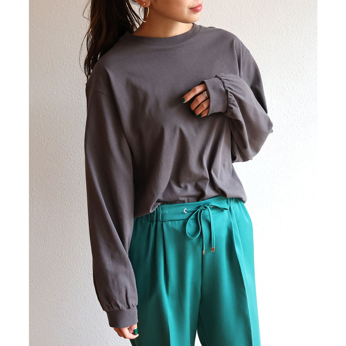 アンドミー and Me USAコットン長袖ボリューム袖Tシャツ カットソー トップス