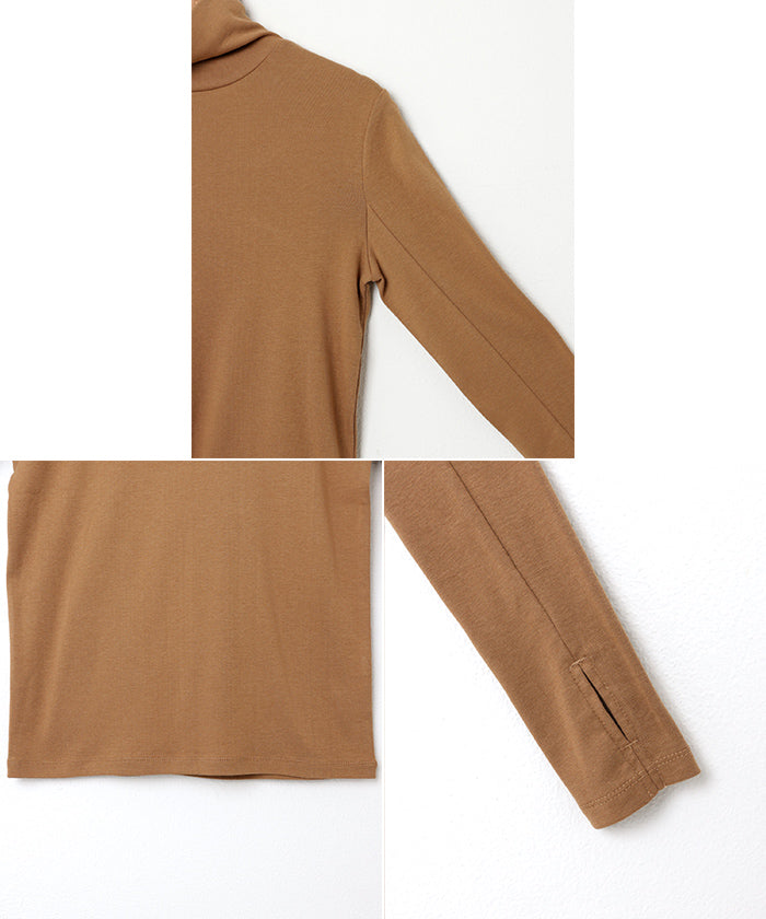 アンドミー andme タートルネック指ぬき長袖トップス