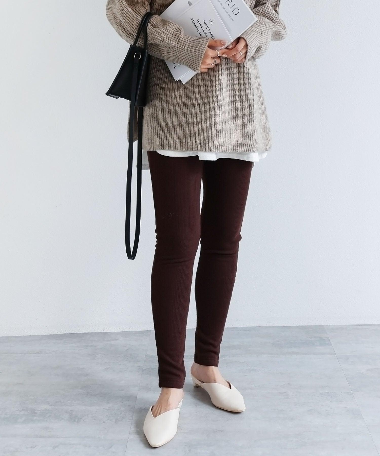 Andme Fleece-lined Needle-punched Teleco Leggings Pants