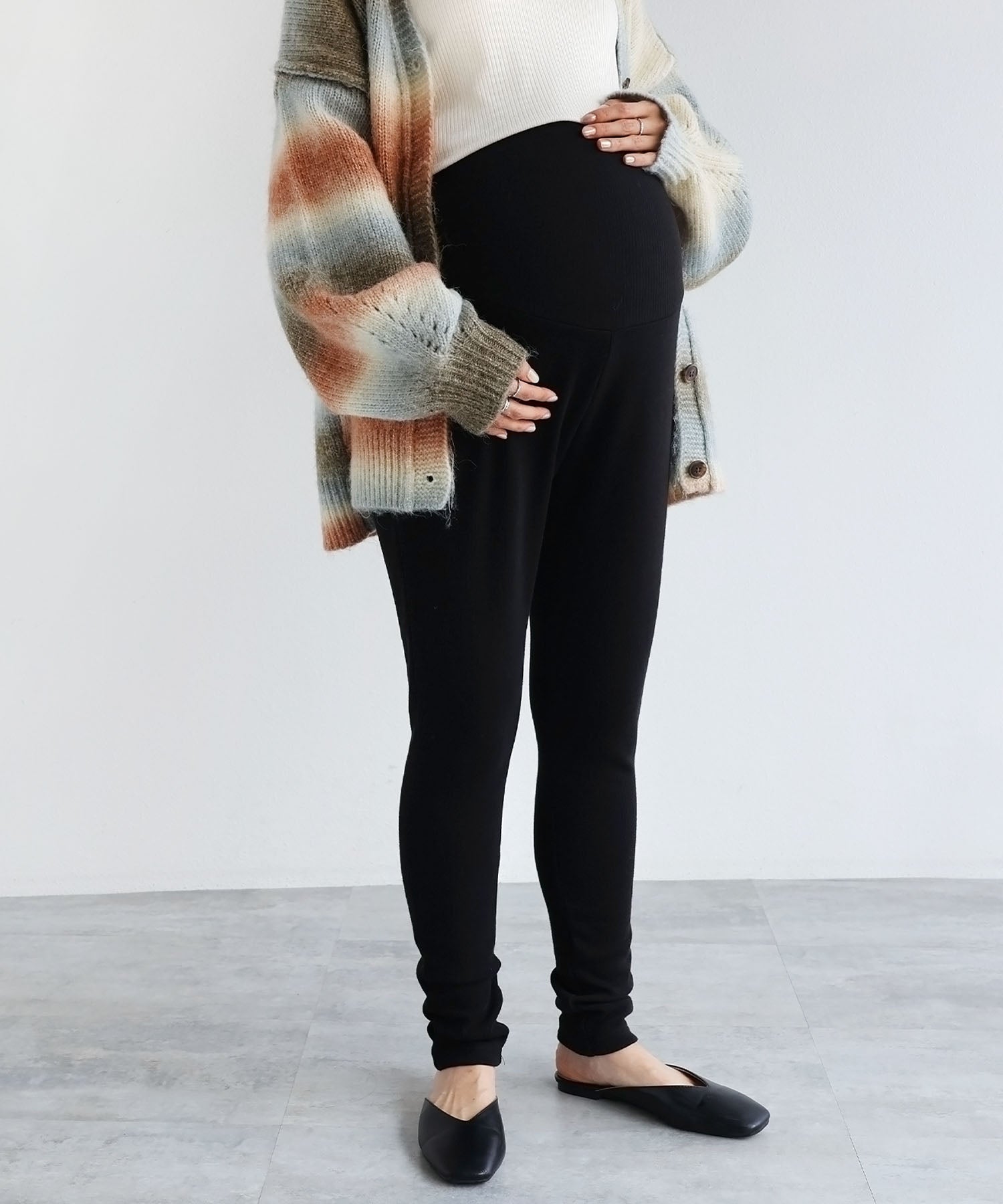 andme fleece-lined terry maternity leggings pants