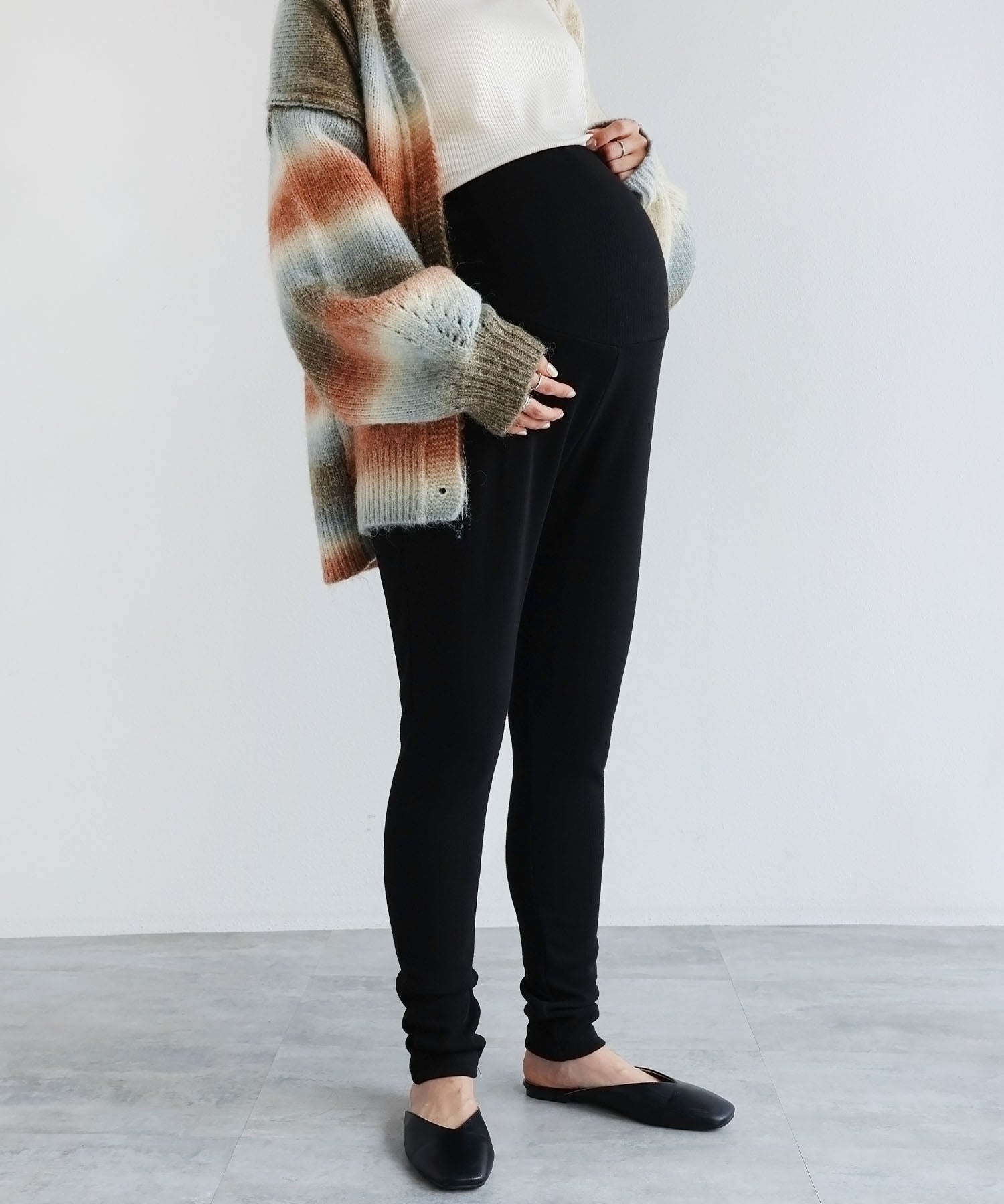 andme fleece-lined terry maternity leggings pants