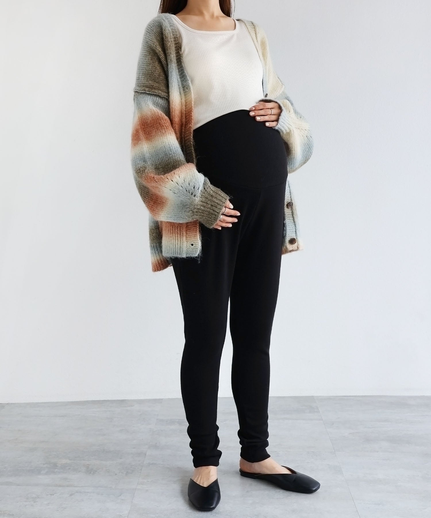 andme fleece-lined terry maternity leggings pants