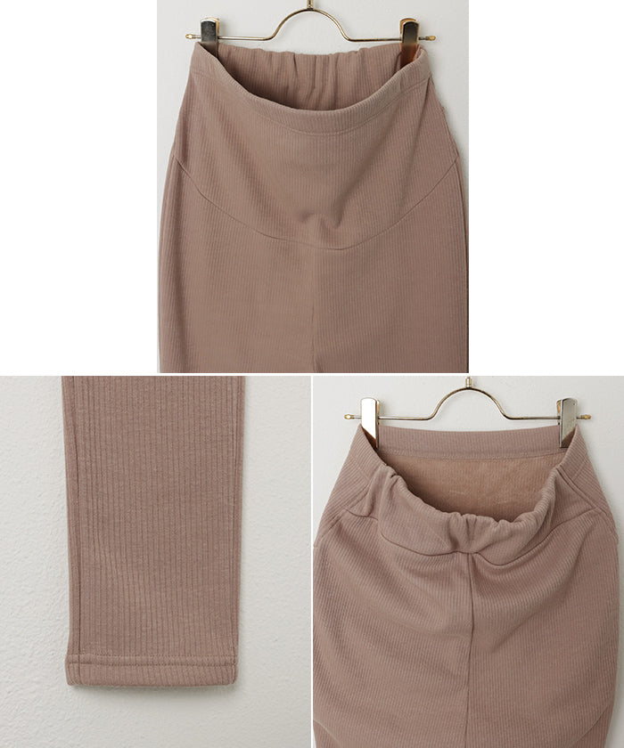 andme fleece-lined terry maternity leggings pants