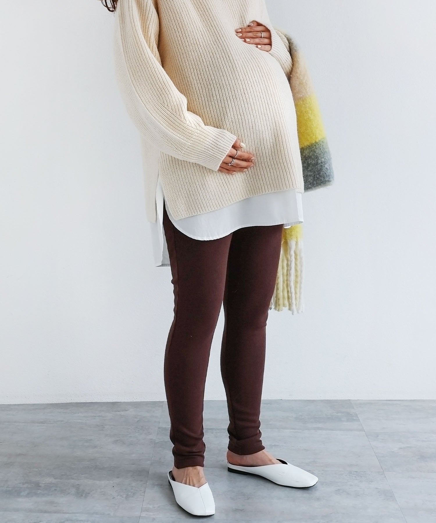 andme fleece-lined terry maternity leggings pants