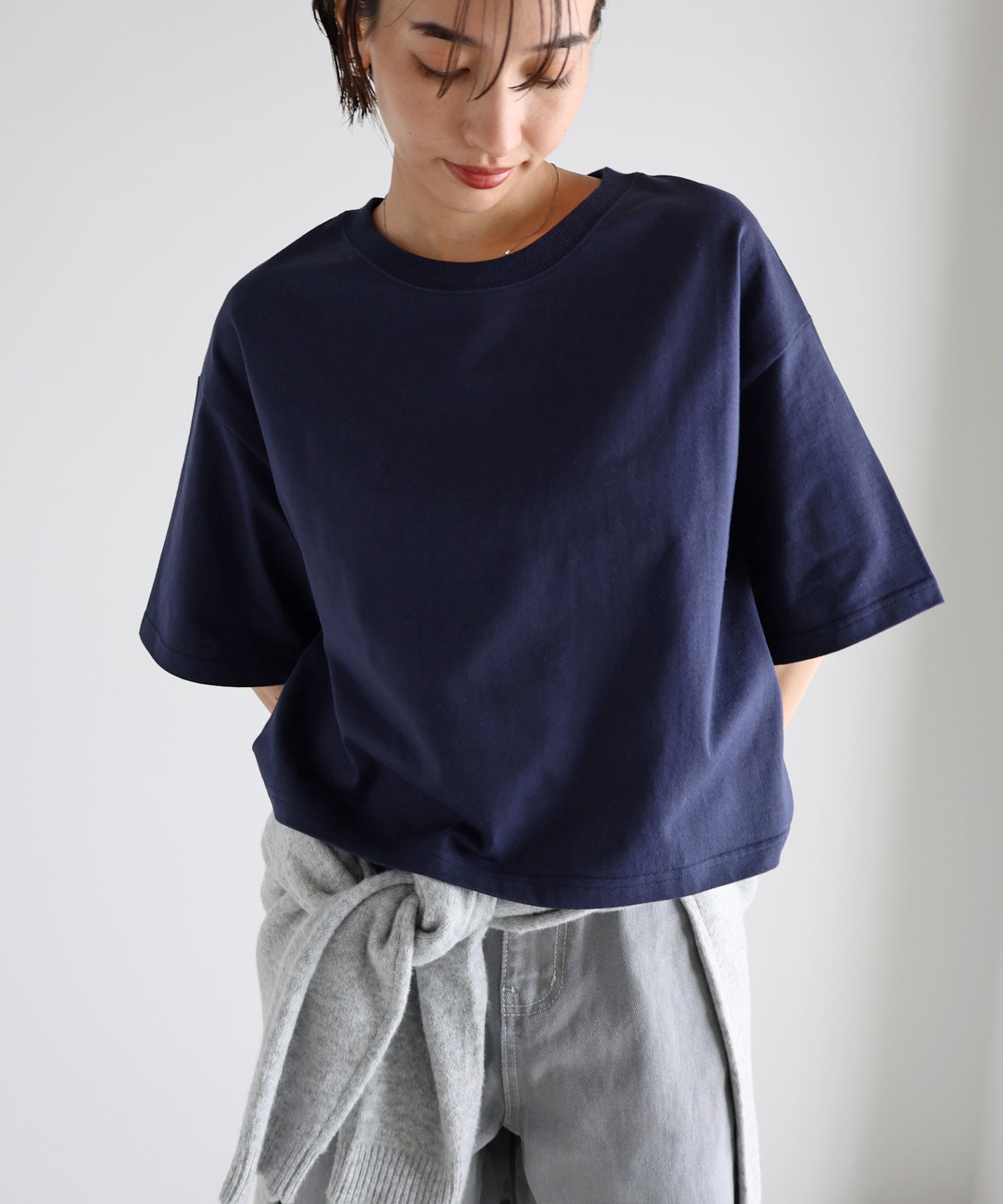 アンドミー andme オーバーサイズ Tシャツ （ネイビー） ネイビー