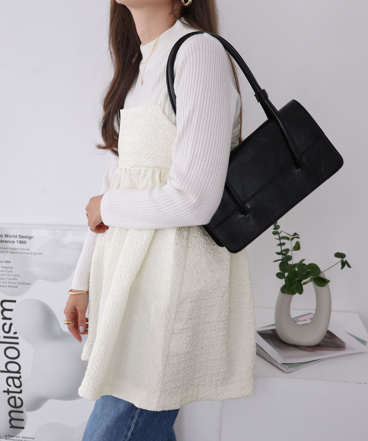 andme puffy jacquard peplum camisole