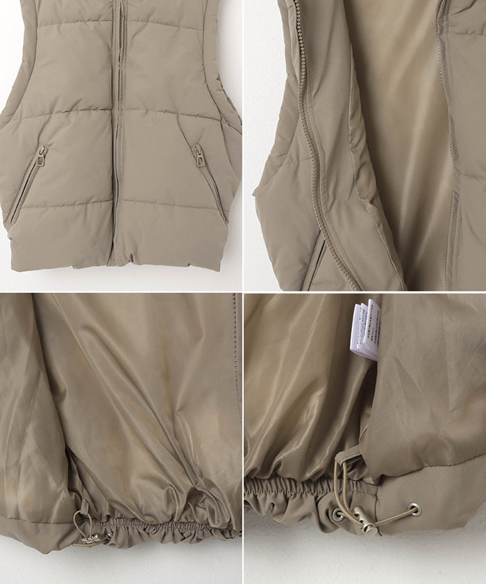 andme Stand Collar Faux Down Padded Vest