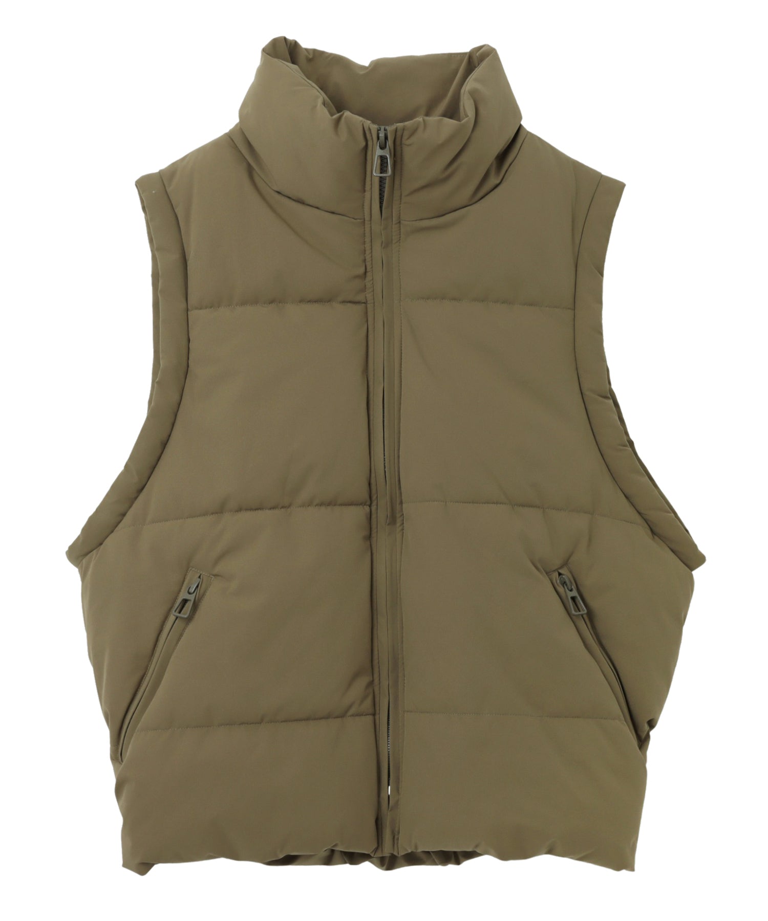 andme Stand Collar Faux Down Padded Vest
