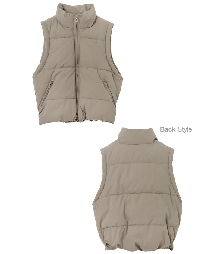 andme Stand Collar Faux Down Padded Vest