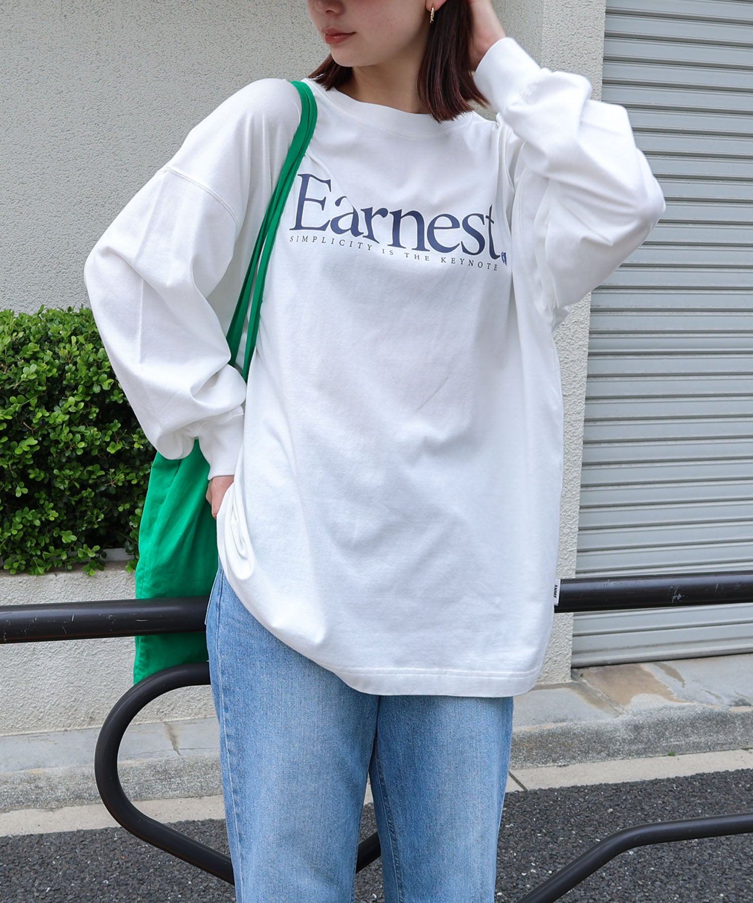 andme Earnest logo print long sleeve T-shirt