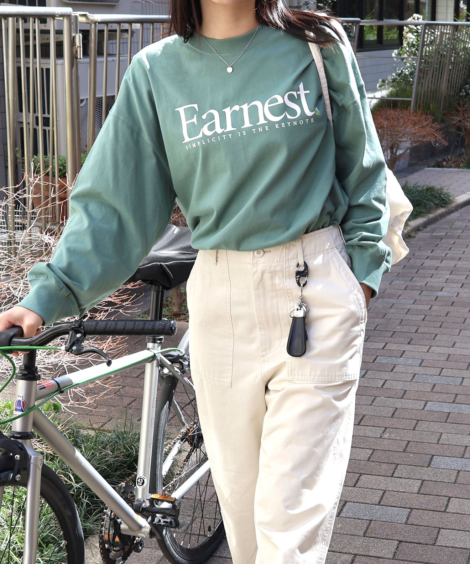 andme Earnest logo print long sleeve T-shirt