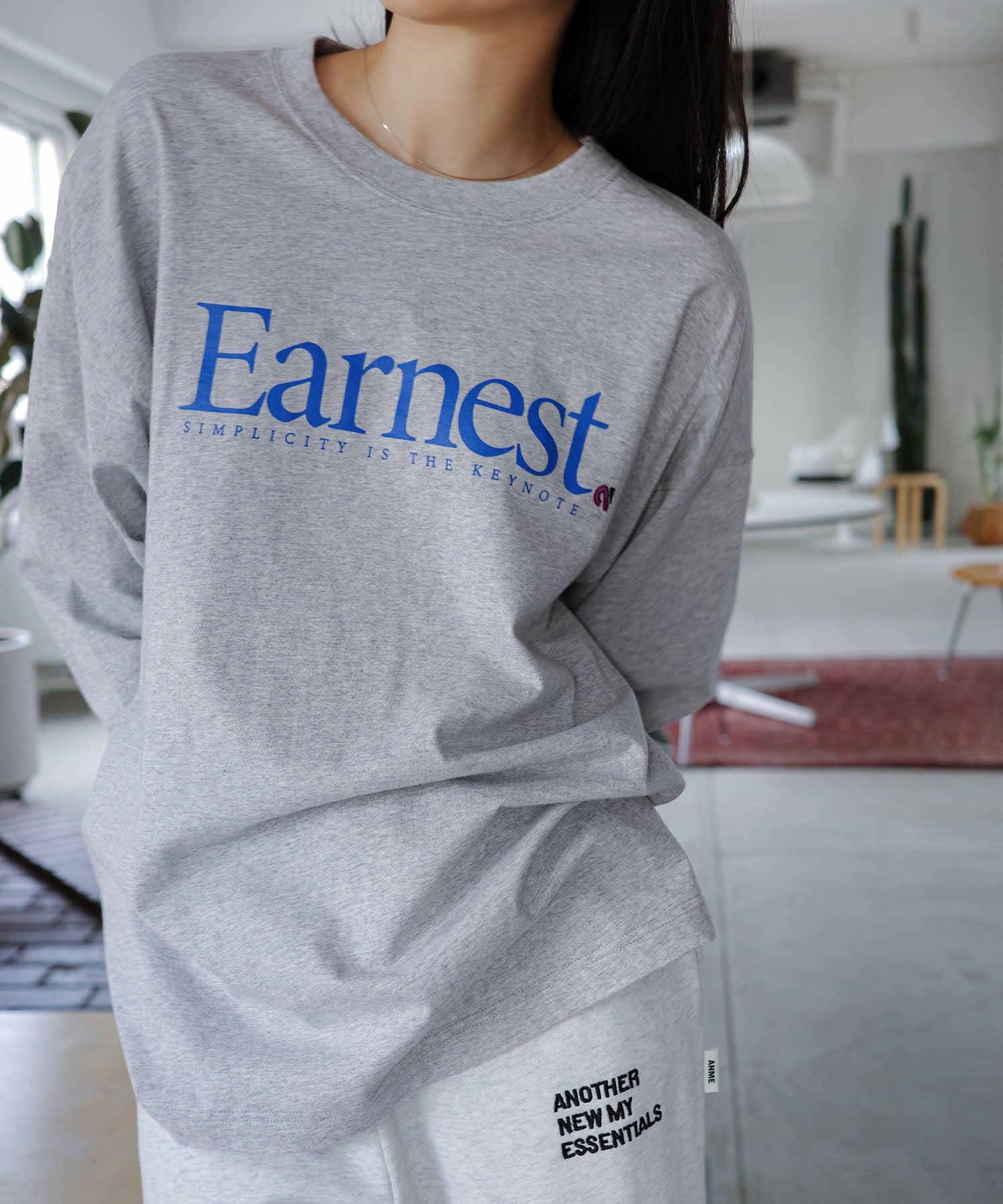 andme Earnest logo print long sleeve T-shirt