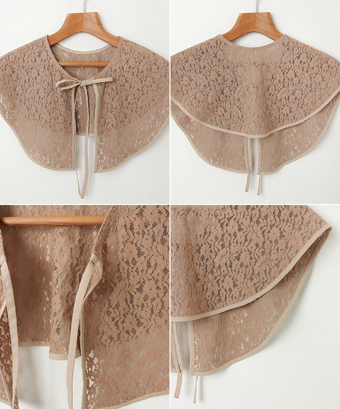 andme lace detachable collar 2way shirt blouse
