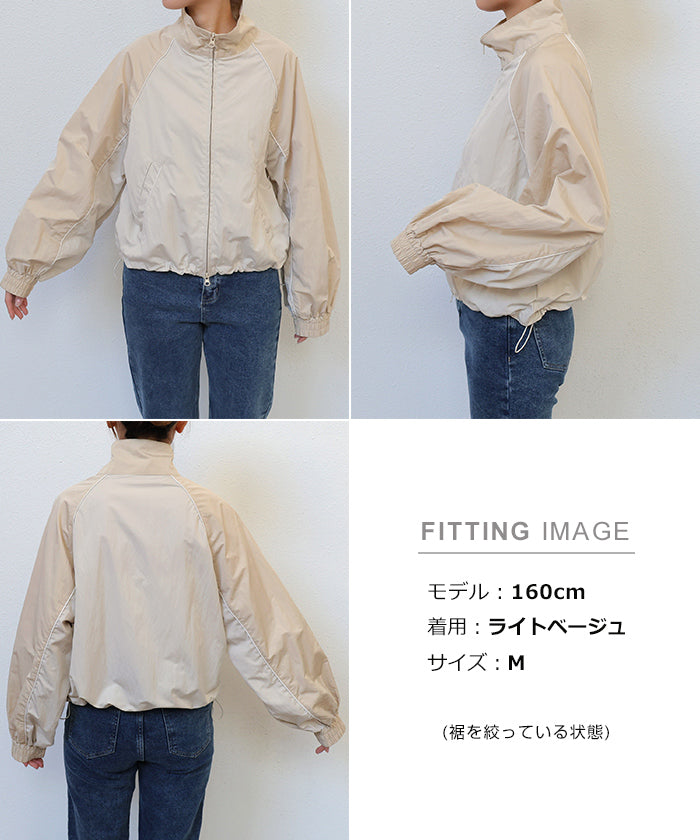 アンドミー andme バイカラー 長袖 ブルゾン ジャケット