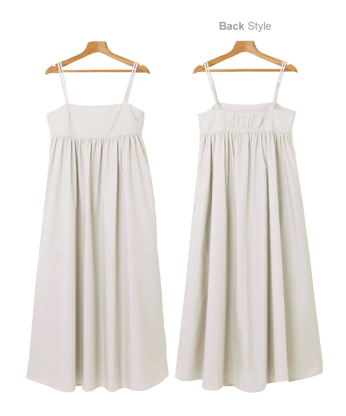 アンドミー andme タイプライター ギャザー キャミ ワンピース （グレージュ） グレージュ