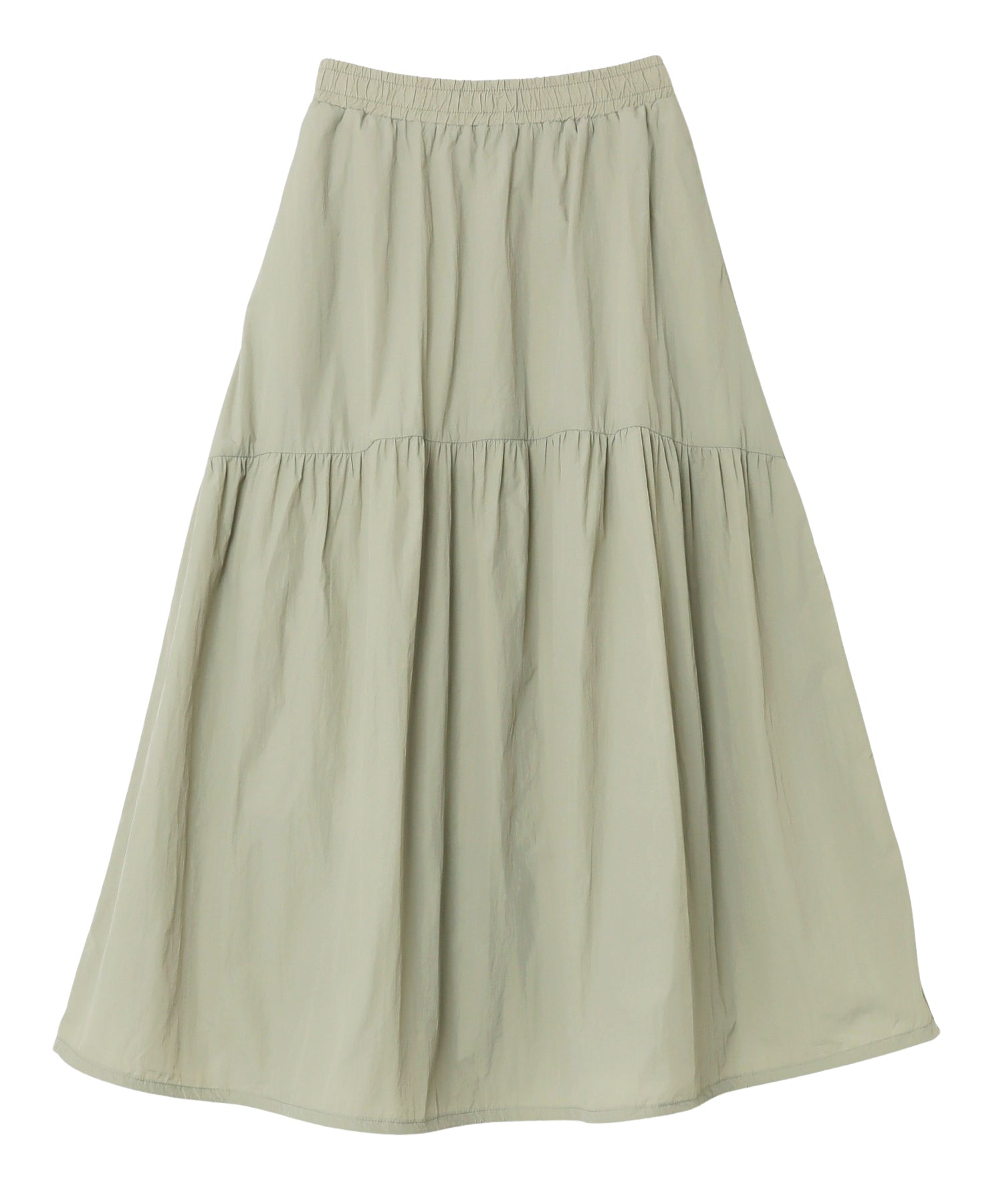 andme Nylon Taffeta Tiered Flare Skirt