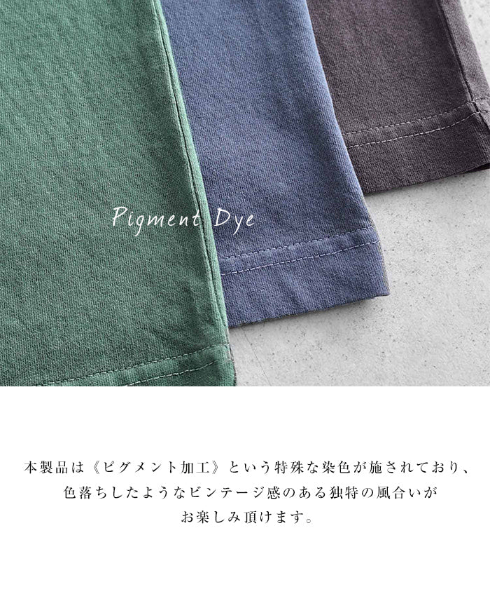 アンドミー andme ピグメント加工 ロゴ刺繍 Tシャツ ワンピース