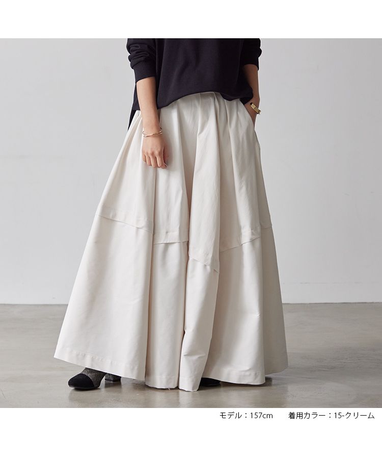 ノーワンノーズ No one knows フレアスカート サーキュラースカート レディース ロング丈 マキシ丈  おしゃれ 長め丈 きれいめ 大人 可愛い カジュアル 大きい 大きめ 大きいサイズ ウエ,15-クリーム