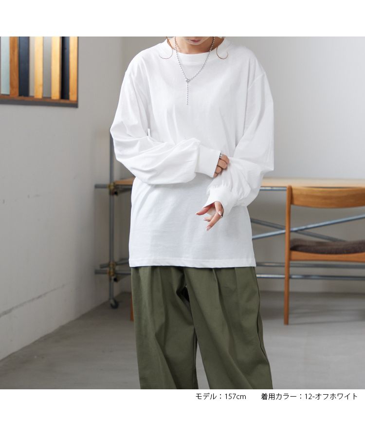 ノーワンノーズ No one knows ボリューム袖 レディース 長袖 綿100 カットソー トップス ロンT 長T ロングスリーブ プルオーバー ぽわん袖 袖コンシャス ボリューム シャーリング 無