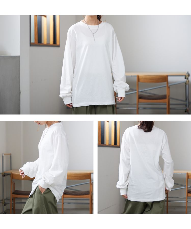 ノーワンノーズ No one knows ボリューム袖 レディース 長袖 綿100 カットソー トップス ロンT 長T ロングスリーブ プルオーバー ぽわん袖 袖コンシャス ボリューム シャーリング 無