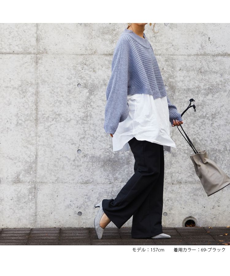 ノーワンノーズ No one knows 裏毛 ワイド きれいめ 大人 プルオンパンツ パンツ 楽ちん ゆる ラフ イージーパンツ レディース カジュアル スウェット スウェットパンツ コットン100